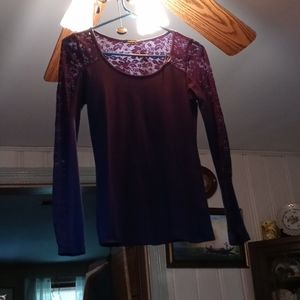 Delicate lace navy blue top